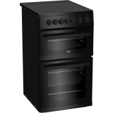 Beko EDVC503B 50cm Double Oven Electric Cooker with Ceramic Hob - Black