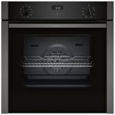 Neff B3ACE4HG0B 59.4Cm Built In Slide And Hide Electric Single Oven - Black With Graphite Trim