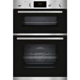 Neff U1GCC0AN0B Built In Electric Double Oven - Black + Steel