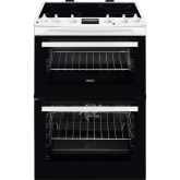 Zanussi ZCV66370WA 60cm Electric Double Oven with Ceramic Hob - White - A Rated