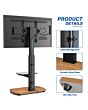 TTAP FS1-OAK Fs1 Floor Pedestal TV Stand In Oak, Upto 65inch, 7 Height Positions, Max 40Kg