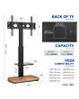 TTAP FS1-OAK Fs1 Floor Pedestal TV Stand In Oak, Upto 65inch, 7 Height Positions, Max 40Kg