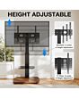 TTAP FS1-WAL Fs1 Floor Pedestal TV Stand In Walnut, Upto 65inch, 7 Height Positions, Max 40Kg