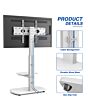 TTAP FS1-WHT Fs1 Floor Pedestal TV Stand In White, Upto 65inch, 7 Height Positions, Max 40Kg