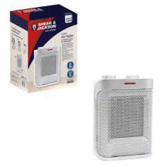 Spear + Jackson 38355 Air Zone Ceramic Fan Heater, 3 Heat Settings Cool/ Warm/ Hot, 12 Hour Timer Fu