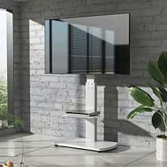 TTAP FS1-WHT Fs1 Floor Pedestal TV Stand In White, Upto 65", 7 Height Positions, Max 40Kg