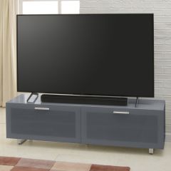 TTAP SOR-1600-GRY Sorrento 1600Mm, High Gloss TV Cabinet With Colour-Matched Bonded Glass Top And Ma