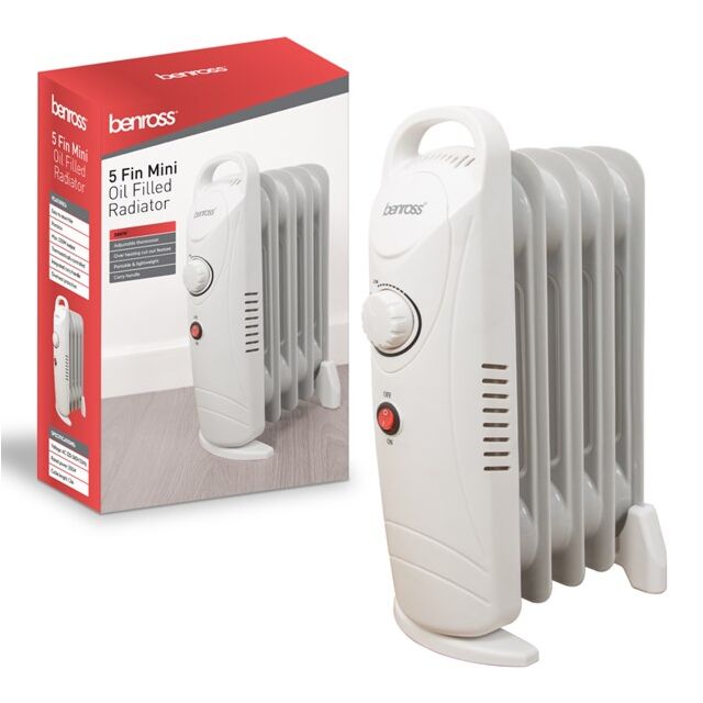 Benross 41640 5 Fin Mini Oil Filled Radiator - 500W