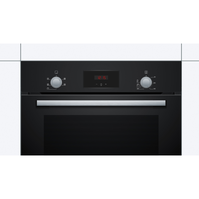 Bosch HHF113BA0B 59.4cm Built In Electric Single Oven With 3D Hot Air - Black