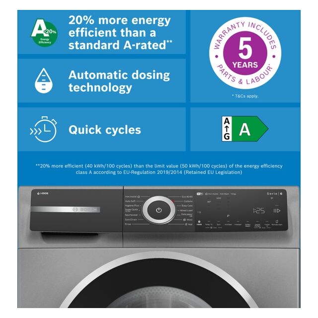 Bosch WGH254ARGB Series 6, 10Kg Washing Machine, 1400Spin, A Rated