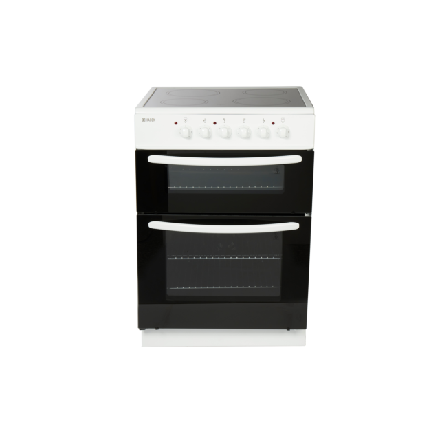 Haden HE60DOMW 60cm Double Oven Electric Cooker with Ceramic Hob - White
