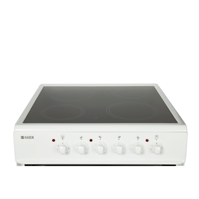Haden HE60DOMW 60cm Double Oven Electric Cooker with Ceramic Hob - White
