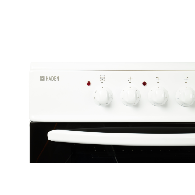 Haden HE60DOMW 60cm Double Oven Electric Cooker with Ceramic Hob - White