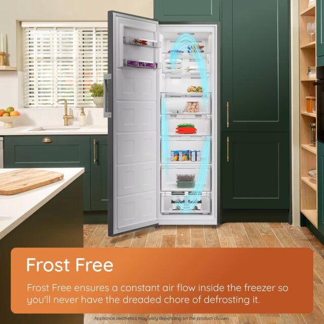 Hotpoint HPMFF1292XBR4UK Freestanding Tall Freezer, 256L, H- 171.4Cm, W- 59.5Cm, E Rated