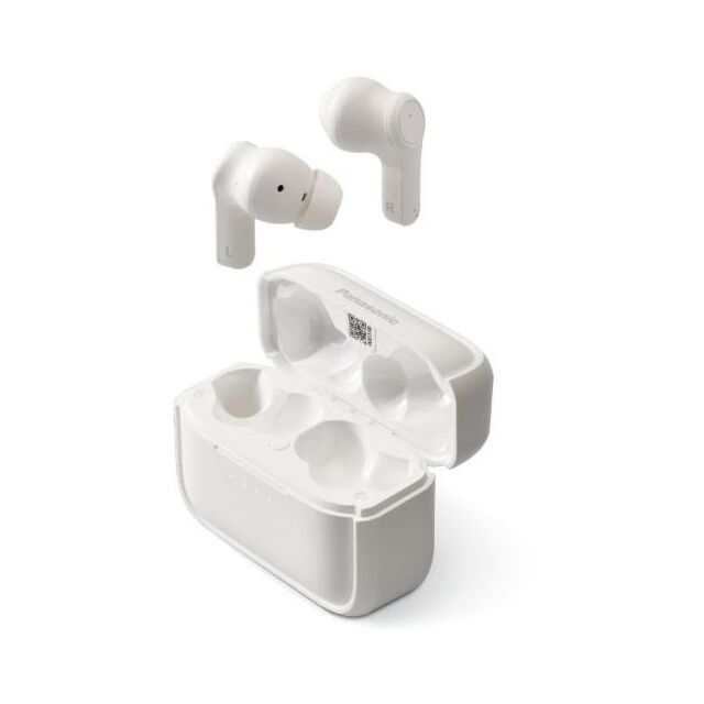 Panasonic RZ-B210WDE-W True Wirless Earphones, 20 Hour Runtime, Water Resistant, Touch Control, Goog