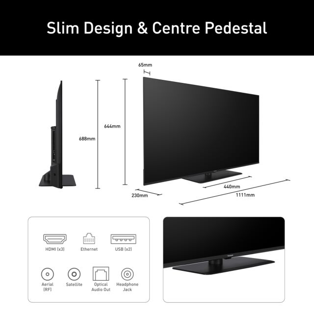 Panasonic TV50W85BEY 50inch 4K Qled Fire TV, Hcx Processor, Dolby Vision + Atomos, 120Hz, Game Mode, E