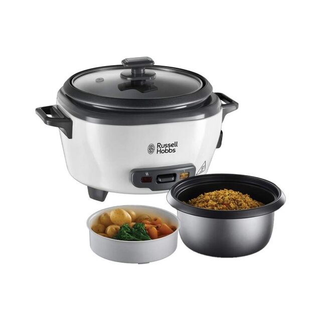 Russell-Hobbs 27030 1.4L Rice Cooker, Upto 6 Servings, Removable Non Stick Bowl