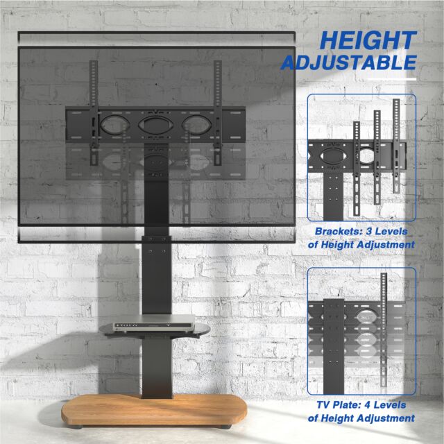 TTAP FS1-OAK Fs1 Floor Pedestal TV Stand In Oak, Upto 65inch, 7 Height Positions, Max 40Kg