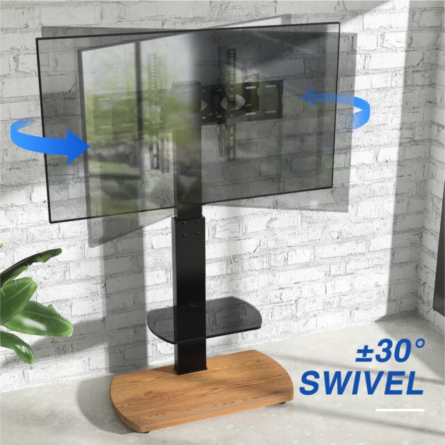 TTAP FS1-OAK Fs1 Floor Pedestal TV Stand In Oak, Upto 65inch, 7 Height Positions, Max 40Kg