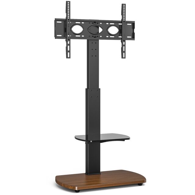 TTAP FS1-WAL Fs1 Floor Pedestal TV Stand In Walnut, Upto 65inch, 7 Height Positions, Max 40Kg