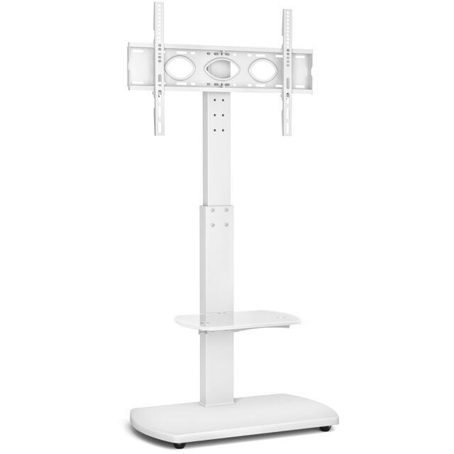 TTAP FS1-WHT Fs1 Floor Pedestal TV Stand In White, Upto 65inch, 7 Height Positions, Max 40Kg