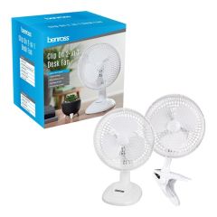 Benross 41240 6" 2 In 1 Desk/Clip Fan, 2 Speed, 