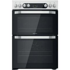 Hotpoint HDM67V9HCW/UK/1 60Cm Freestanding Electric Cooker, Ceramic Top, Double Oven,49L /77L , A Ra