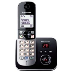 Panasonic KXTG6821EB Single Cordless Phone, Answering Machine, Noise Reduction