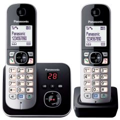 Panasonic KXTG6822EB Digital Twin Dect Cordlessphone Illuminated Keypad And White LCD