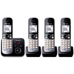 Panasonic KXTG6824EB Quad Phone Set With Answering Machine