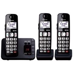 Panasonic KXTGE823EB Trio Cordless Phone, 40 Minute Answering Machine, Call Block, Hearing Aid Compa