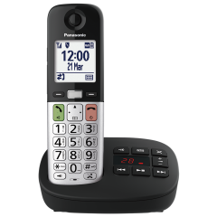 Panasonic KXTGU430EB Single Cordless Phone, Answering Machine, Hearing Aid Compatible, Nuisance Call