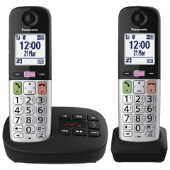 Panasonic KXTGU432EB Twin Cordless Phone, Answering Machine, Hearing Aid Compatible, Nuisance Call B