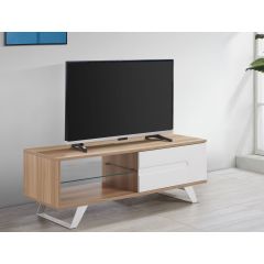 TTAP MIA-1050-OAK Miami TV Cabinet Stand With Cupboard For Up To 50' Tvs - Oak